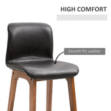Modern Bar Stools Set of 2, Counter Height Bar Chair with PU Leather Wooden Frame Padding Seats for Dining Room Home Bar