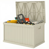70 Gallon Deck Box, Resin Outdoor Storage Box with Handles