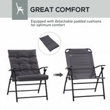 Ensemble 2 chaises pliantes extérieures dossier ajustable, chaises camping rembourées pour événements