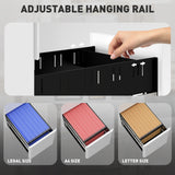 3 Drawer Filing Cabinet, Lockable Steel Office Storage Cabinet with Hanging Bar for Letter, A4, Legal Files