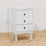 Set of Two Three-Drawer Modern Bedside Tables for Bedroom