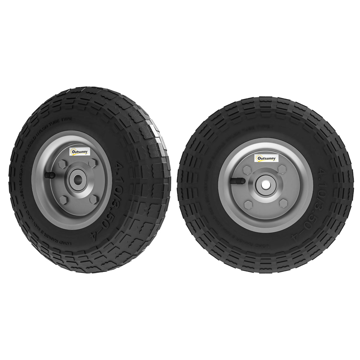Set of 2 Pneumatic Wheels, 10