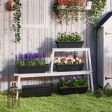 Pots de fleurs rectangulaires longs, Ensemble de 7 Boîtes de fenêtre 23 pouces Planteurs pour appui de fenêtre