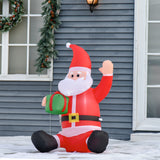 3.9ft Outdoor Christmas Lighted Inflatable Santa Claus with Gift Box