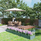 Steel Raised Garden Bed, Set of 5 Large Box Planters for Outdoor Plants Vegetables Flowers Herbs