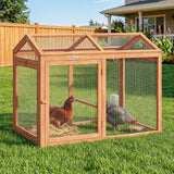 Wooden Chicken Run, Combinable Hen House Rabbit Hutch for Backyard
