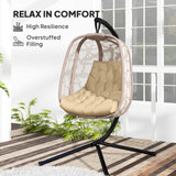 Outdoor Swing Cushion, Tufted Patio Cushion Replacement for Garden Chair Egg Chair