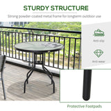 31.5'' Round Bistro Table Outdoor Dining Coffee Table w/ Tempered Glass Top Patio Garden Side Table Weather-resistant