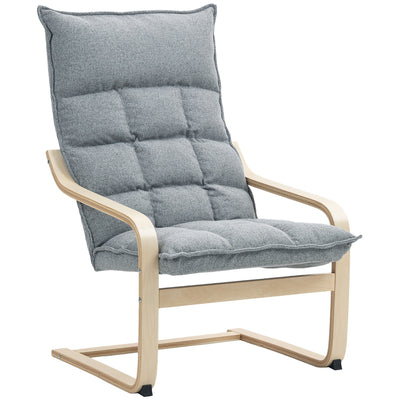 Fauteuil moderne, Chaise d'appoint rembourrée avec jambe et bras courbes