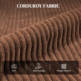 Corduroy Home Theater Seating, Push Back Recliner Chair with Padded Seat for Living Room