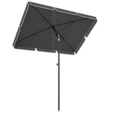 6.5x4ft Rectangle Patio Umbrella Aluminum Tilt Adjustable Garden Parasol