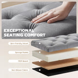 Upholstered Bedroom Bench with Gold Tone Metal Legs, Velvet Tufted and Thick Padding