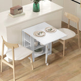 Folding Dining Table with Storage, Drop Leaf Kitchen Table for Small Spaces