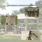 Gazébo patio acier toit souple 13' x 10' chapiteau fête tente avec 6 rideaux amovibles et trous de drainage