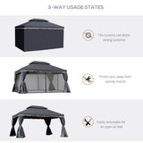 Gazébo patio 13' x 10', structure aluminium robuste