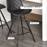 Ensemble de 2 tabourets de bar en microfibre, chaise de bar avec pieds en métal siège à coussin rembourré pour salle à manger