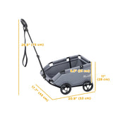 4 Wheels Folding Lightweight Pet Stroller with Universal Handle Rod, Storage Bag