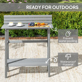 110cm Rectangle Outdoor Bar Table with Built-in Footrest