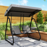 Patio Swing Chair w/Adjustable Canopy Outdoor Porch Swing w/Dual Independent Seats 2-Seat