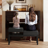 Banc de piano avec rangement, tabouret de piano réglable en hauteur, siège clavier capitonné PU cuir