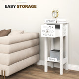 Nightstand Set of 2 with Drawer and Open Storage Shelf