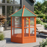 Volière en bois hexagonale 70