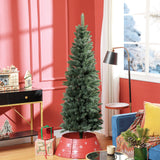 Sapin de Noël artificiel crayon de 6 pi avec 479 pointes de branche et base en acier