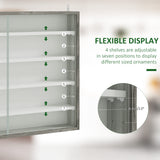 7-Tier Display Cabinet, Shot Glass Display Case, Glass Curio Cabinet with 2 Glass Doors and 6 Adjustable Shelves
