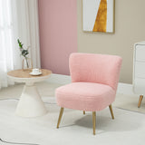 Fauteuil lounge pour chambre, fauteuil du salon avec rembourrage doux et pieds dorés