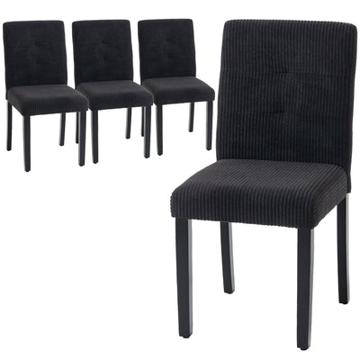 Modern Dining Chairs Set of 4, Kitchen Chairs with Rubberwood Legs and Padded Seat