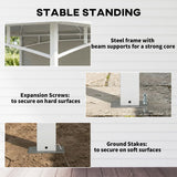 10' x 10' Patio Gazebo, Double Roof Outdoor Gazebo Canopy Shelter with Storage, Metal Frame
