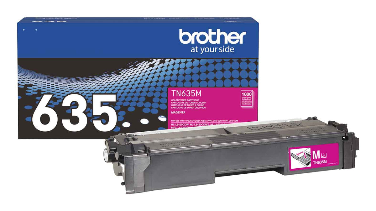 Brother TN-635M Magenta Toner Cartridge, Standard Yield