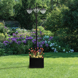 3-head LED Solar Light Lamp Street Light Post with Planter