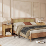 Nightstand with Drawer and Open Shelf, Modern Bedside Table Set of 2 for Bedroom Living Room