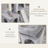 Plush Cat Tree Tower Activity Center with Sisal Scratching Post Scratching Board Perch Condo