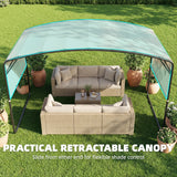 10' x 13' Retractable Pergola Canopy, Outdoor Metal Pergola Gazebo Sun Shade Shelter with Steel Frame