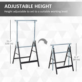 Set of 2 Adjustable Telescopic Builders Trestle, DIY Steel Work Bench Carpenter, Folding Saw Horse Tools