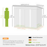 7'x 4' Metal Patio Storage Shed Garden Lockable Shed Tool Utility Storage Unit