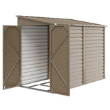 4.6' x 9' Steel Outdoor Storage Shed, Metal Tool House with Foundation Kit, Lockable Doors, Gloves and 2 Air Vents for Backyard