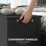 Storage Trunk with 2 Safety Hinges, Modern Entryway Bench with Side Handles