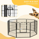 Parc de jeux pour animaux de compagnie 8 panneaux clôture maison bricolage métal lourd pliable intérieur extérieur 31,5