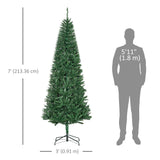 6.9ft Artificial Christmas Tree w/ Metal Stand Spruce Branch Tips