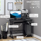 Computer Desk with Keyboard Tray, Writing Desk with Drawer, Workstation for Home Office