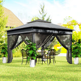 10.7 x 10.7ft Pop Up Gazebo, Adjustable Instant Sun Shelter with UV30+ Roof Cover, Removable Mesh Curtains