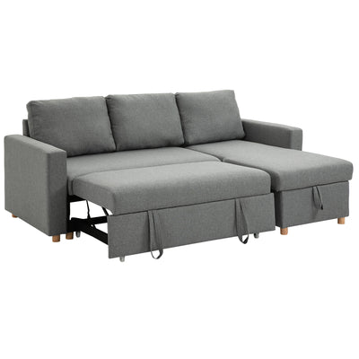Canapé-lit de 83 po, canapé d'angle en forme de L convertible avec méridienne de rangement réversible
