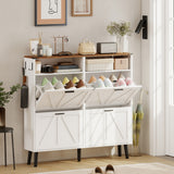 Shoe Storage Cabinet with 4 Flip Drawers, Holds Up to 24 Pairs