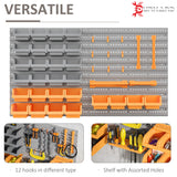 44PC Wall Mounted Storage Bins Parts Rack Kit with Storage Bins, Garage Plastic Organizer