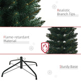 6FT Artificial Christmas Tree Xmas Pencil Tree Holiday Home Indoor Decoration with Foldable Black Stand for Party