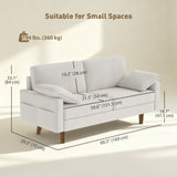 3 Seater Sofa, Velvet Upholstered Couch with Spring Cushions, Rubber Wood Legs and 2 Pillows
