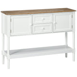Vintage Console Table with 2 Drawers and Cabinets, Retro Sofa Table for Entryway